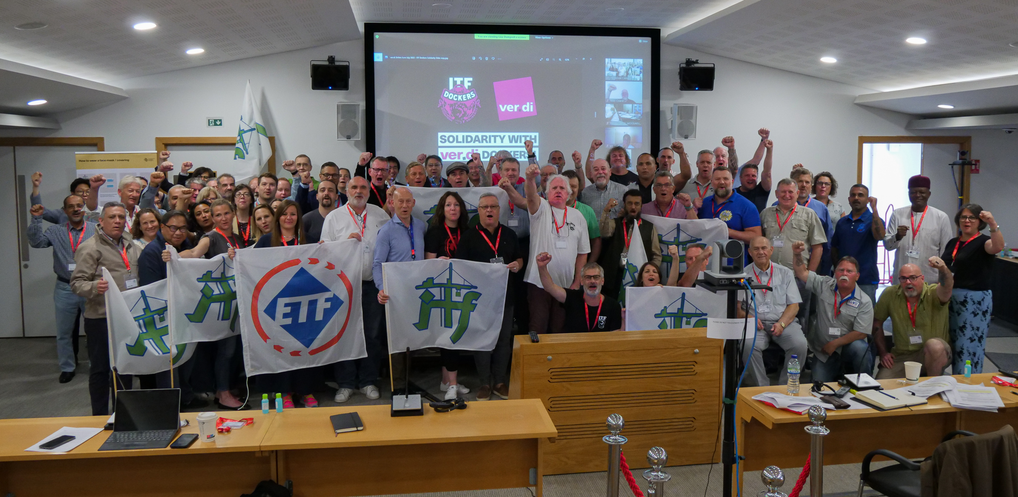 ITF Seafarers&#039; and Dockers&#039; Sections were vocal in their support for ver.di dock workers when unions met in London this week