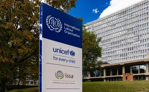 United Nations The building of the United Nations Childrens Fund UNICEF, the International Labor Organization ILO and the International Social Security Association ISSA Geneva, Switzerland